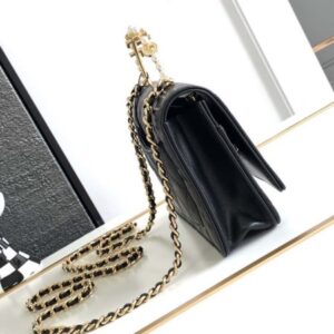 Chanel AP3504 Woc Wallet On Chain lambskin Imitation Pearls Strass & Gold Black