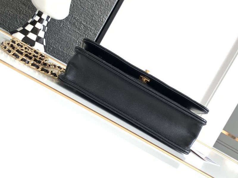 Chanel AP3504 Woc Wallet On Chain lambskin Imitation Pearls Strass & Gold Black - Image 3