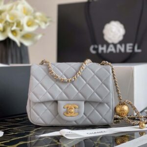 Chanel As1786 Flap Bag NA106 Shoulder Handbag B02916 Lambskin Gray