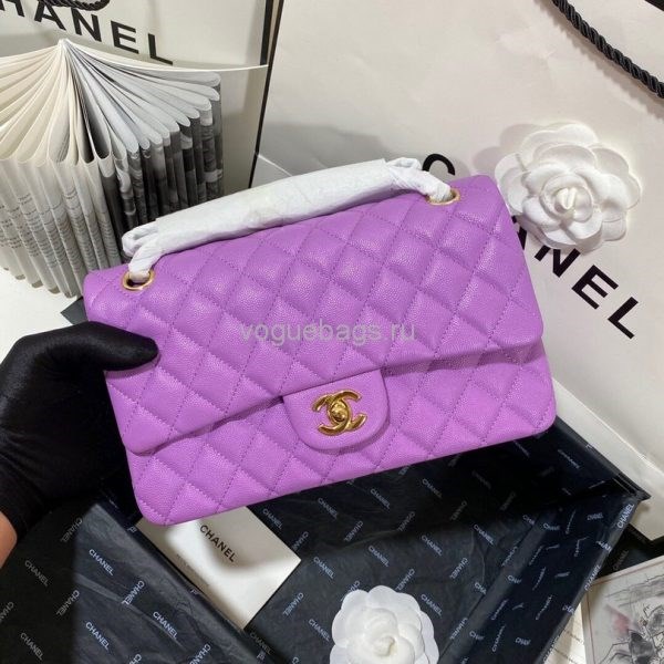 Chanel A01112 CF Quilted Classic Flap Bag in Grainy Lambskin Purple - Image 2