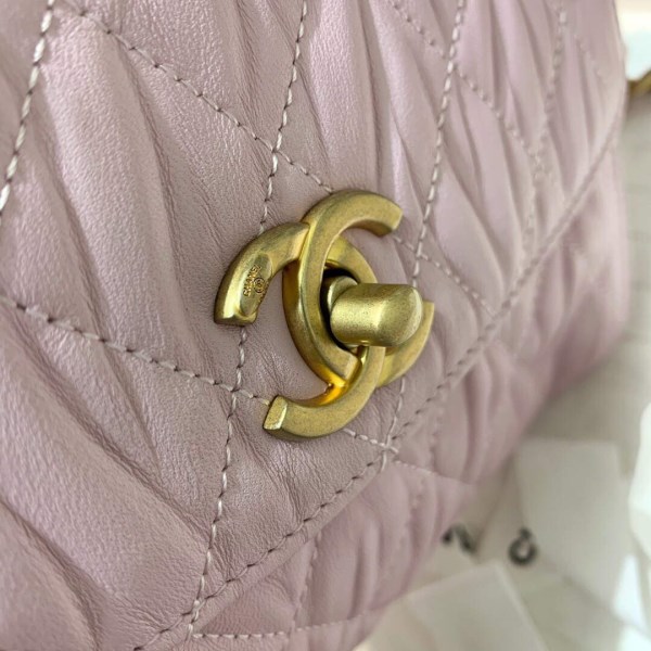 Chanel AS2478 Flap CC Wrapped Bag with Top Handle Pink - Image 2