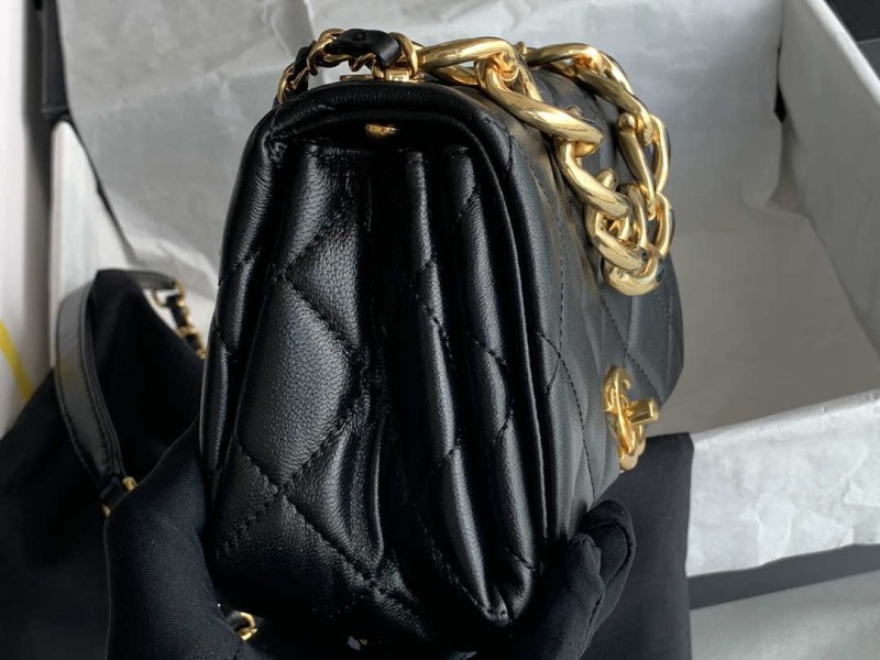 Chanel AS3366 Flap Bag 20cm Lambskin Black - Image 3