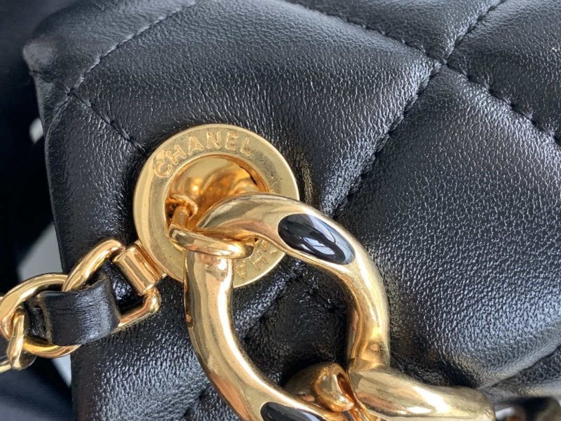 Chanel AS3366 Flap Bag 20cm Lambskin Black - Image 5