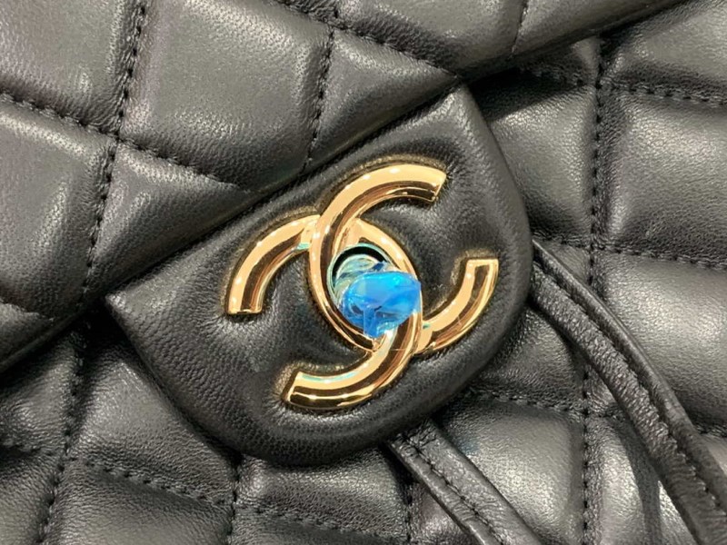 Chanel A91120 Backpack Vintage Lambskin Bag Black - Image 2