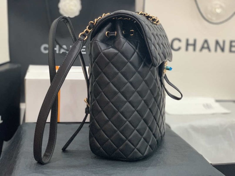 Chanel A91120 Backpack Vintage Lambskin Bag Black - Image 4