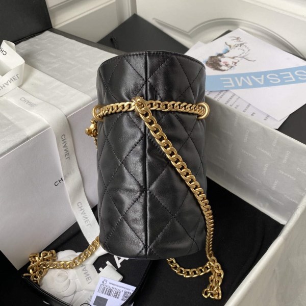 Chanel Bucket Bag Lambskin AS3116 Black - Image 4