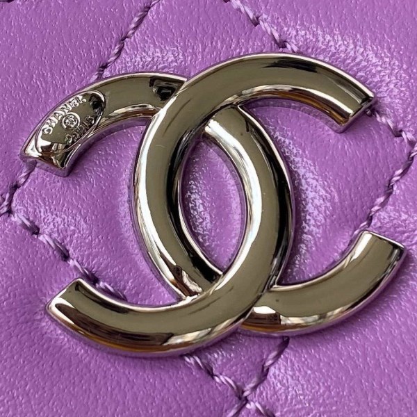 Chanel AP2718 Small Vanity With Chain Purple Lambskin - Image 2