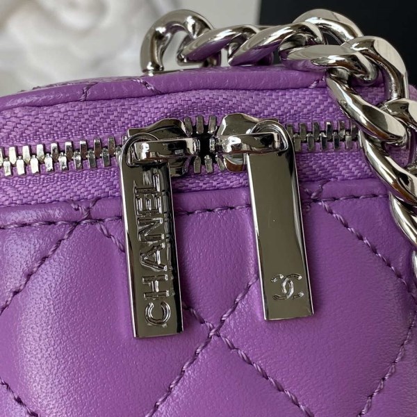 Chanel AP2718 Small Vanity With Chain Purple Lambskin - Image 3