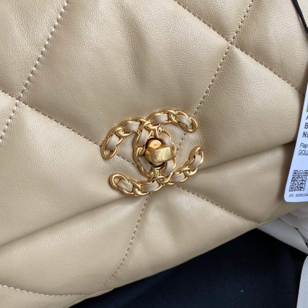 Chanel As1160 Chanel 19 Handbag Flap Lambskin B04852 94305 Apricot - Image 2