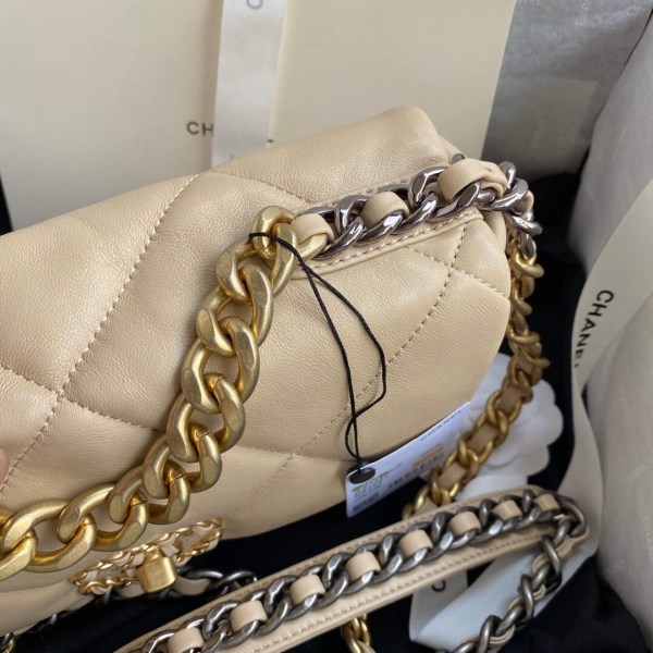 Chanel As1160 Chanel 19 Handbag Flap Lambskin B04852 94305 Apricot - Image 5