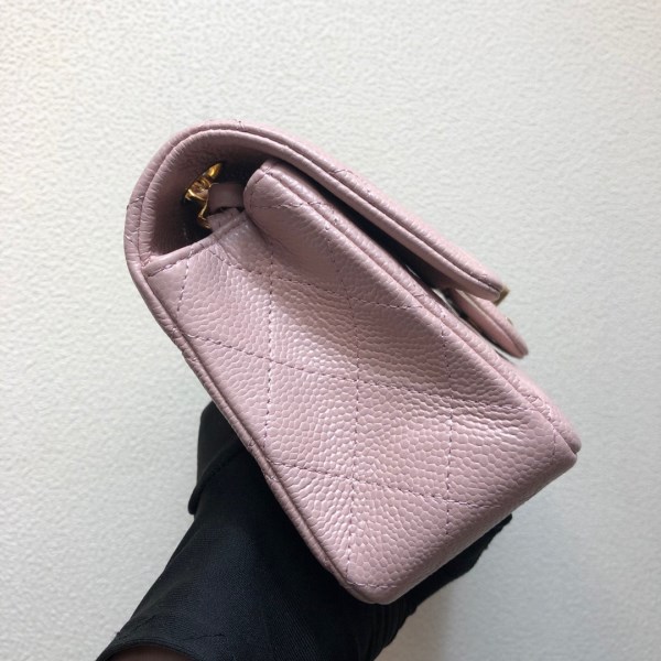 Chanel A69900 Mini Flap Bag Grained Calfskin Pink Gold - Image 3