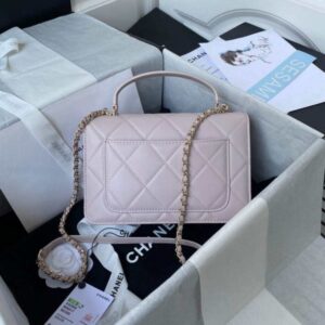 Chanel Small Flap Bag With top Handle Calfskin CC AS2680 Light Pink