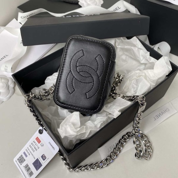 Chanel AP2718 Small Vanity With Chain Black Lambskin - Image 4