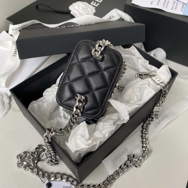 Chanel AP2718 Small Vanity With Chain Black Lambskin - Image 5