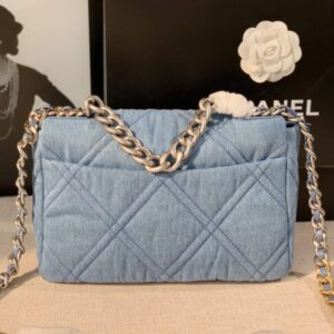 Chanel Large19 Handbag Lambskin AS1161 Light Blue