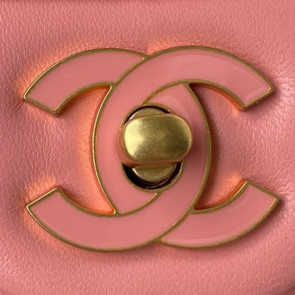 Chanel Flap Bag Lampskin Diamond AS1793 Pink - Image 2