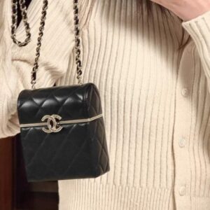 Chanel AP2656 Small box with chain lambskin Black