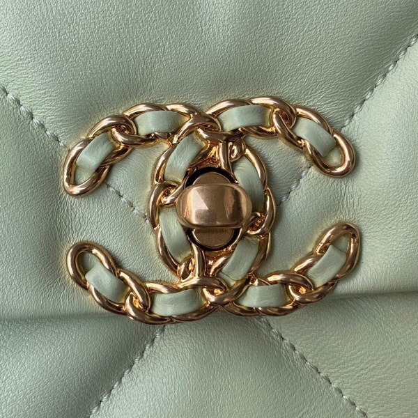 Chanel As1160 Chanel 19 Handbag Flap Lambskin B04852 94305 Green Gold - Image 2