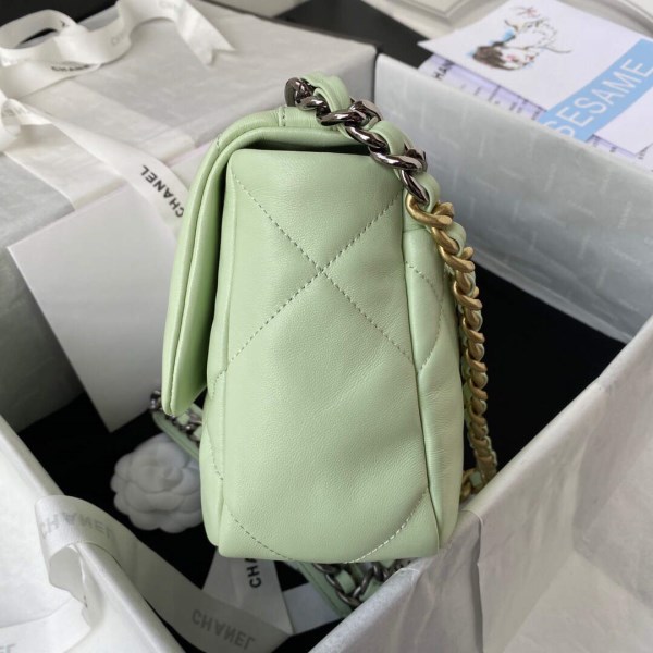 Chanel As1160 Chanel 19 Handbag Flap Lambskin B04852 94305 Green Gold - Image 5