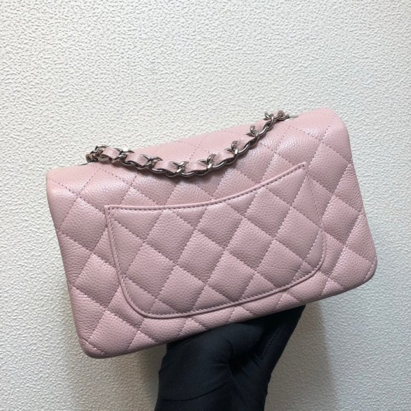 Chanel A69900 Mini Flap Bag Grained Calfskin Pink Silver - Image 2