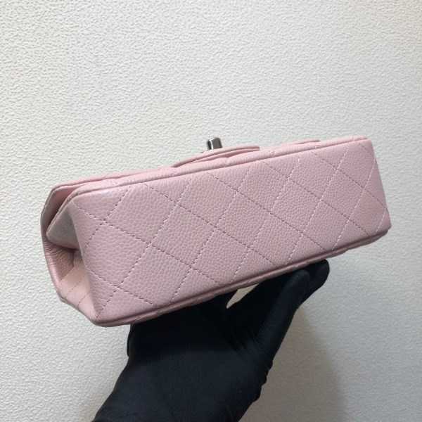 Chanel A69900 Mini Flap Bag Grained Calfskin Pink Silver - Image 4