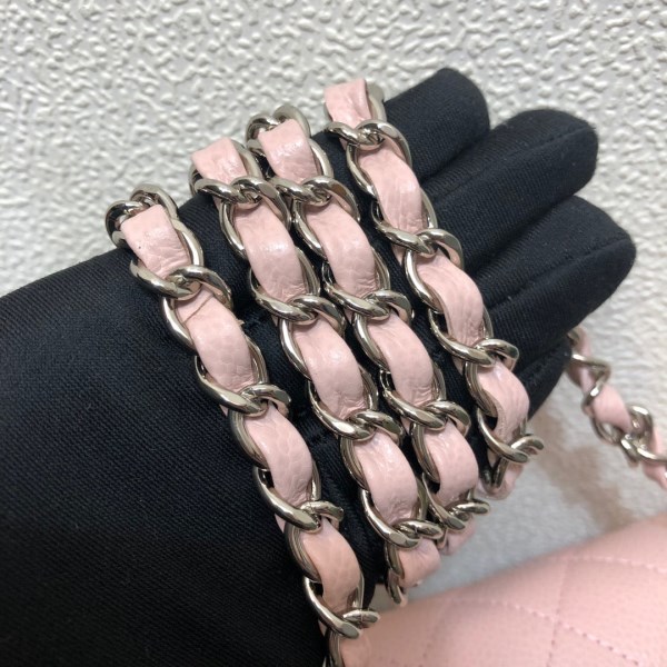 Chanel A69900 Mini Flap Bag Grained Calfskin Pink Silver - Image 5