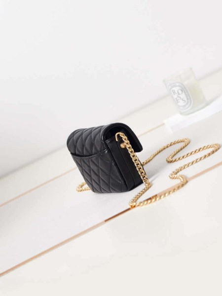 Chanel AP3208 Mini Flap bag With Chain shiny Lambskin & Gold-Tone Metal Black - Image 3