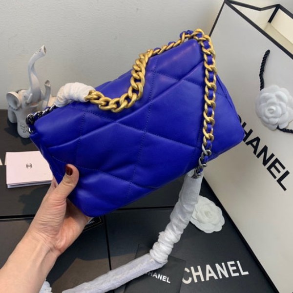 Chanel As1160 Chanel 19 Handbag Flap Lambskin Blue - Image 2