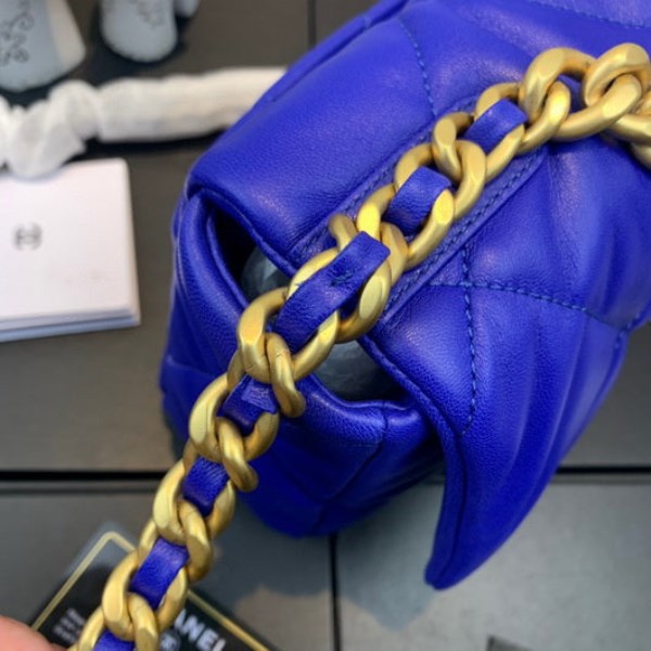 Chanel As1160 Chanel 19 Handbag Flap Lambskin Blue - Image 4