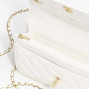 Chanel AP3504 Woc Wallet On Chain lambskin Imitation Pearls Strass & Gold white