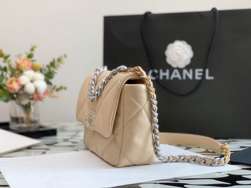 Chanel As1160 Chanel 19 Handbag Flap Lambskin Ocher Yellow Gold - Image 4