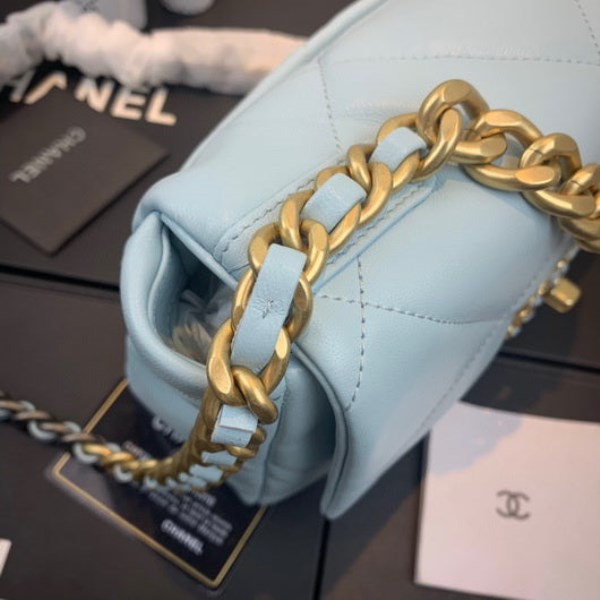 Chanel As1160 Chanel 19 Handbag Flap Lambskin Lake Light Blue - Image 5