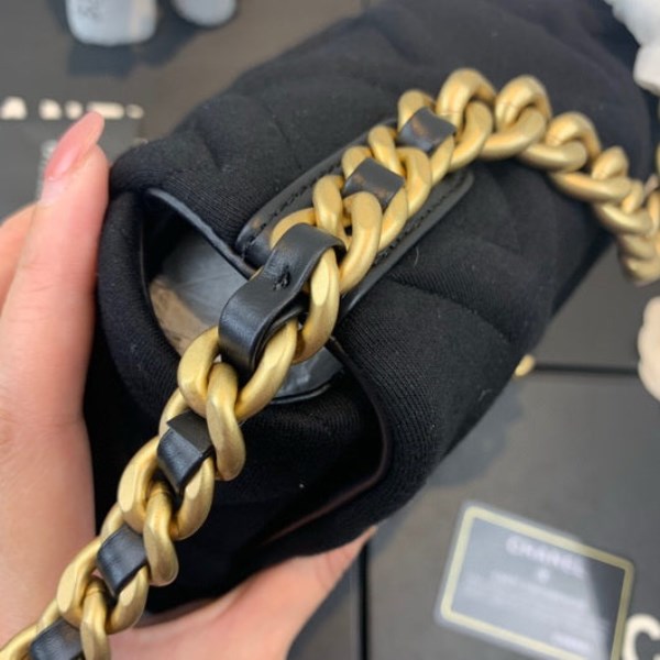 Chanel As1160 Chanel 19 Handbag Flap Shoulder Velvet Black - Image 5
