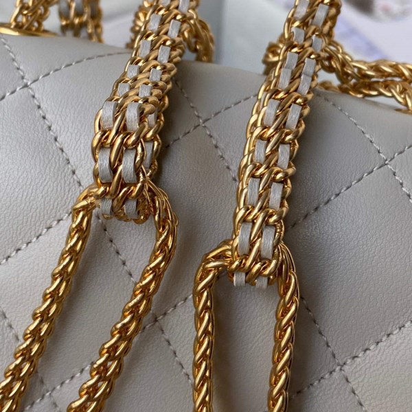 Chanel AS2975 Small Flap Bag Lambskin Gray - Image 3
