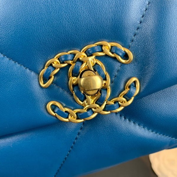Chanel As1160 Chanel 19 Handbag Flap Lambskin dark blue - Image 4