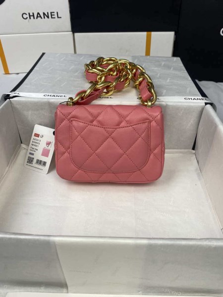 Chanel Mini Flap Bag Lambskin Gold-Tone Metal AS3213 Pink - Image 2