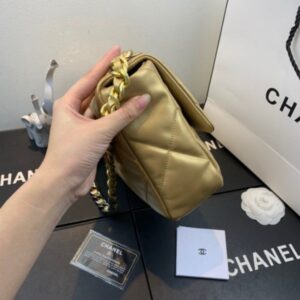 Chanel As1160 Chanel 19 Handbag Flap Lambskin Gold