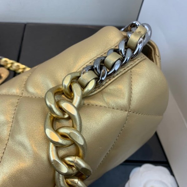 Chanel As1160 Chanel 19 Handbag Flap Lambskin Gold - Image 5