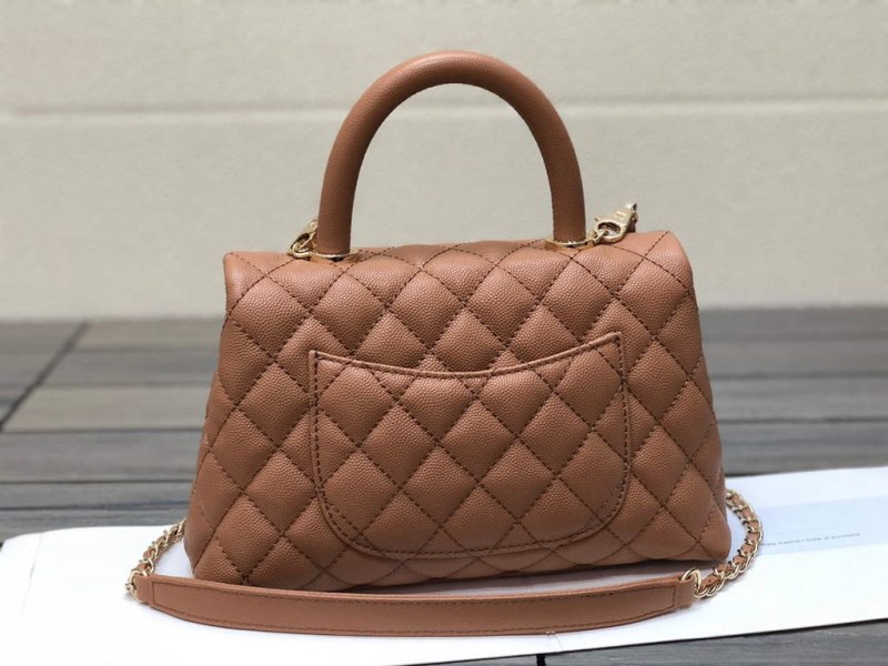 Chanel A92990 Medium Flap Bag With Top Handle Bag Brown - Image 2