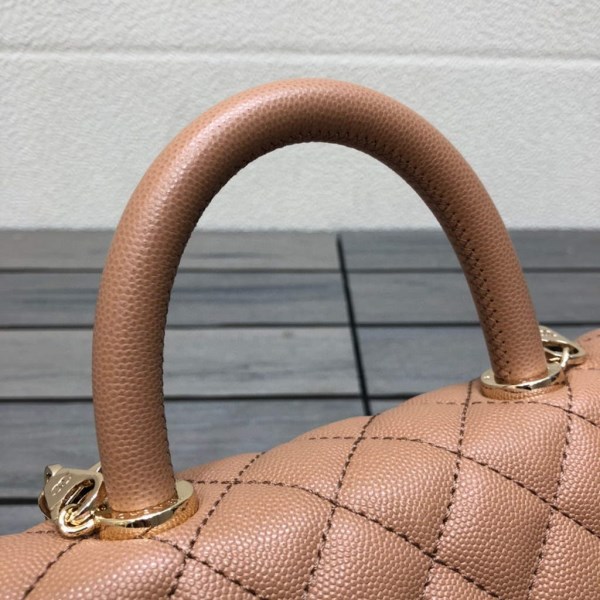 Chanel A92990 Medium Flap Bag With Top Handle Bag Brown - Image 3