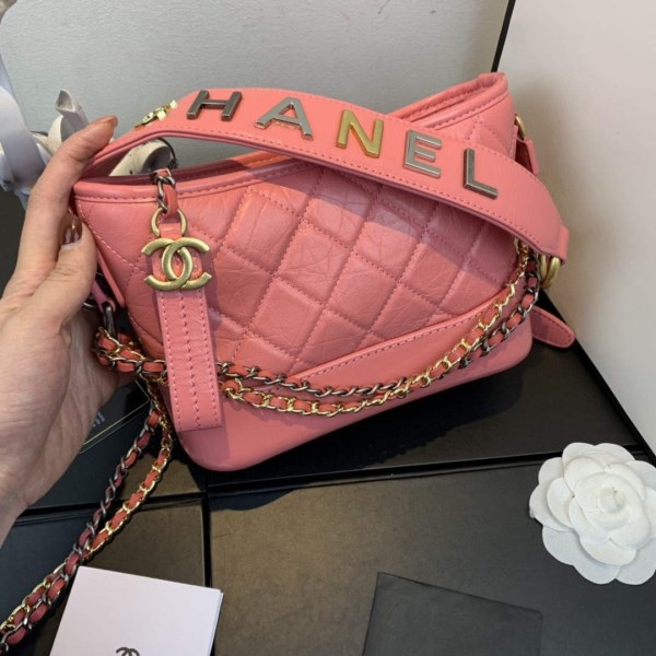 Chanel AS0865 Chanel’s Gabrielle Small Hobo Bag Pink Smooth Calfskin - Image 3