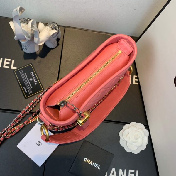 Chanel AS0865 Chanel’s Gabrielle Small Hobo Bag Pink Smooth Calfskin - Image 4
