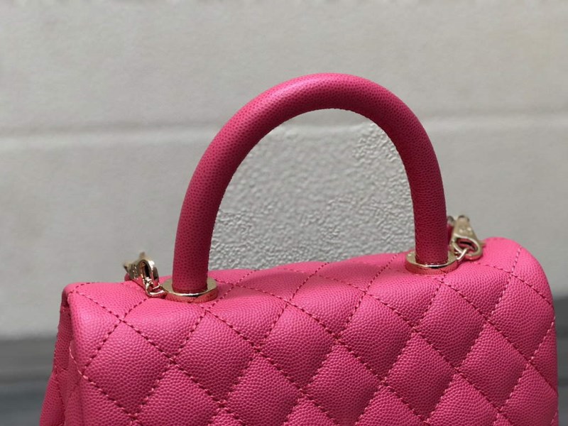 Chanel A92990 Medium Flap Bag With Top Handle Bag Rose Red