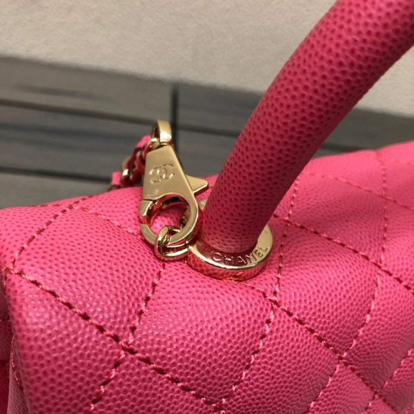 Chanel A92990 Medium Flap Bag With Top Handle Bag Rose Red - Image 2