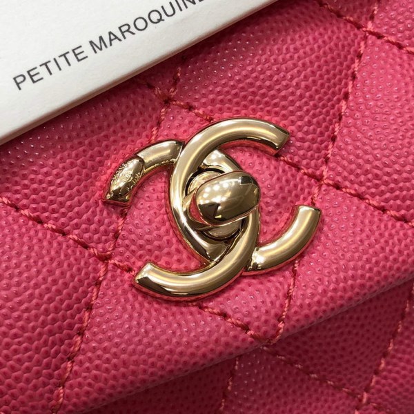 Chanel A92990 Medium Flap Bag With Top Handle Bag Rose Red - Image 5