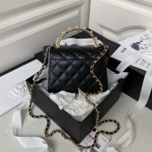 Chanel AP3513 Woc Clutch With Chain lambskin Imitation Pearls Enamel & Gold Black