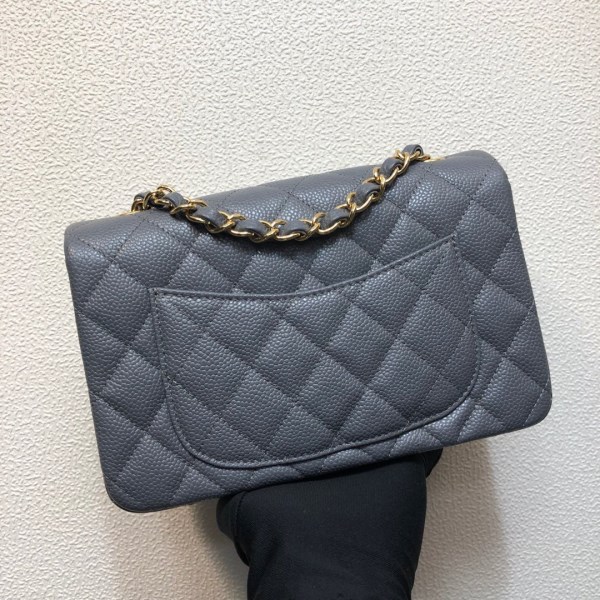 Chanel A69900 Mini Flap Bag Grained Calfskin Gray Gold - Image 3