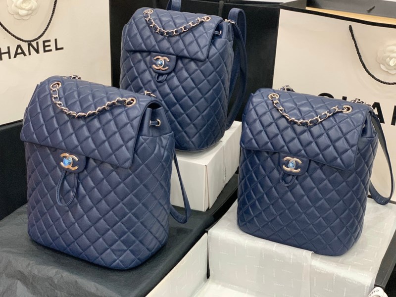 Chanel A91120 Backpack Vintage Lambskin Bag Navy Blue - Image 2