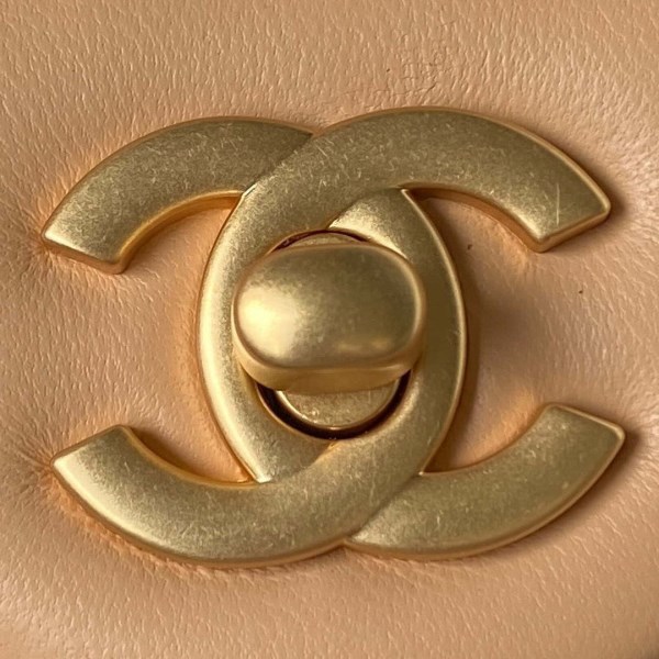 Chanel AS4040 Mini Flap Classic Bag 18 Woc Camellia Lambskin Apricot - Image 2
