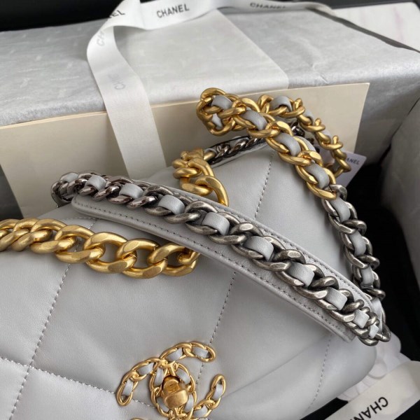 Chanel As1160 Chanel 19 Handbag Flap Lambskin B04852 94305 Grey - Image 3